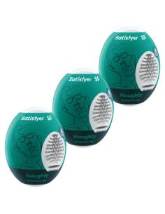 SATISFYER - 3 HUEVOS MASTURBADORES NAUGHTY