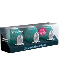 SATISFYER - 3 HUEVOS MASTURBADORES NAUGHTY 2