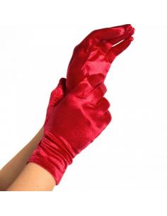LEG AVENUE - GUANTES SATIN ROJO