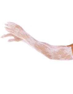 LEG AVENUE - GUANTES RED FLORAL BLANCO 2