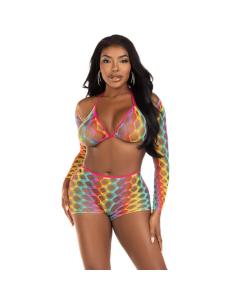 LEG AVENUE - SET TRES PIEZAS MULTICOLOR