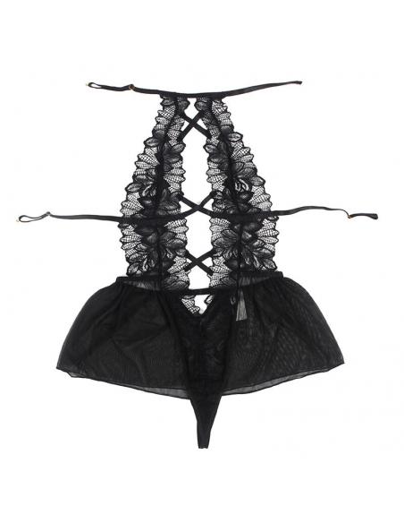 SUBBLIME - TEDDY CUELLO HALTER ESPALDA DESCUBIERTA ENCAJE NEGRO S/M