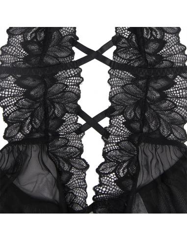 SUBBLIME - TEDDY CUELLO HALTER ESPALDA DESCUBIERTA ENCAJE NEGRO S/M