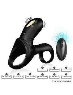 ARMONY - RANGER ANILLO DOBLE VIBRADOR PAREJA NEGRO