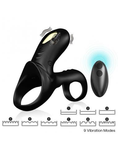 ARMONY - RANGER ANILLO DOBLE VIBRADOR PAREJA NEGRO