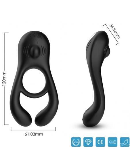 ARMONY - VEYRON ANILLO VIBRADOR DOBLE PINZA NEGRO