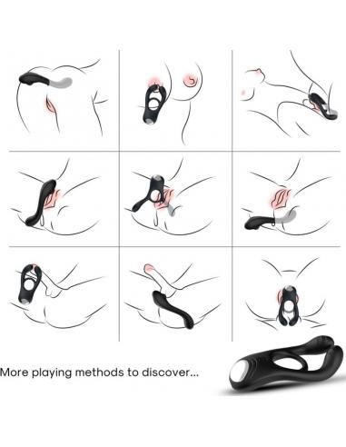 ARMONY - VEYRON ANILLO VIBRADOR DOBLE PINZA NEGRO