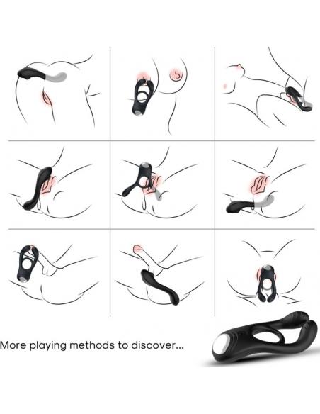 ARMONY - VEYRON ANILLO VIBRADOR DOBLE PINZA NEGRO