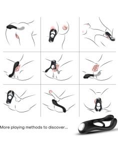 ARMONY - VEYRON ANILLO VIBRADOR DOBLE PINZA CONTROL REMOTO NEGRO 2