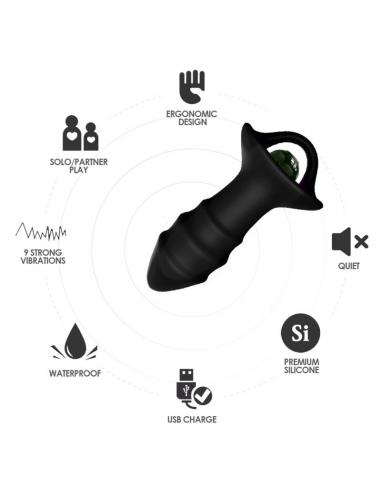 ARMONY - KYLIN DEDAL VIBRADOR & PLUG ANAL CONTROL REMOTO NEGRO