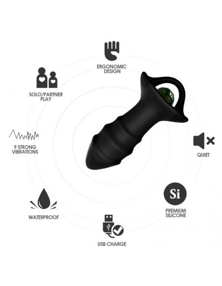 ARMONY - KYLIN DEDAL VIBRADOR & PLUG ANAL CONTROL REMOTO NEGRO