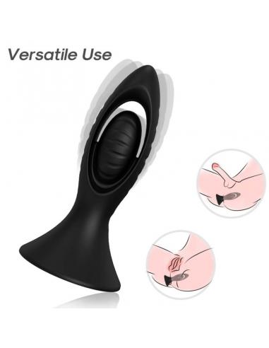 ARMONY - VIBRADOR & PLUG ANAL SILICONA NEGRO