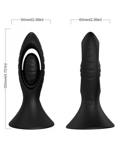 ARMONY - VIBRADOR & PLUG ANAL SILICONA NEGRO