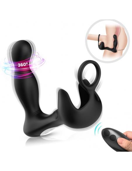 ARMONY - SURROUND VIBRADOR ANAL & ESTIMULADOR TESTICULOS & ANILLO CONTROL REMOTO NEGRO