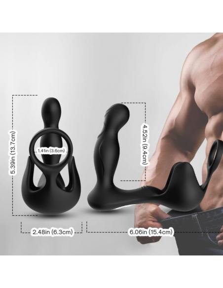 ARMONY - SURROUND VIBRADOR ANAL & ESTIMULADOR TESTICULOS & ANILLO CONTROL REMOTO NEGRO