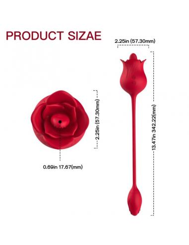 ARMONY - ROSA VIBRADOR ESTIMULADOR CLÍTORIS CON COLA 10 MODOS ROJO