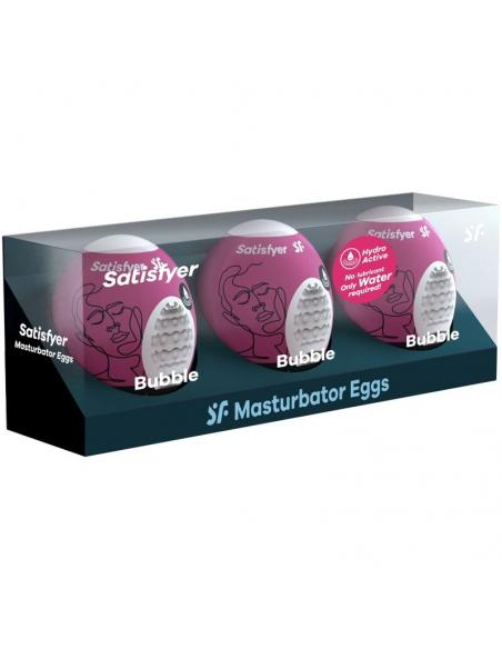 SATISFYER - 3 HUEVOS MASTURBADORES BUBBLE