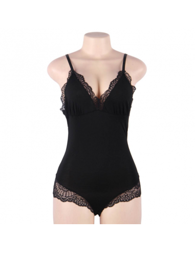 SUBBLIME - TEDDY DETALLE ENCAJE FLORAL NEGRO S/M