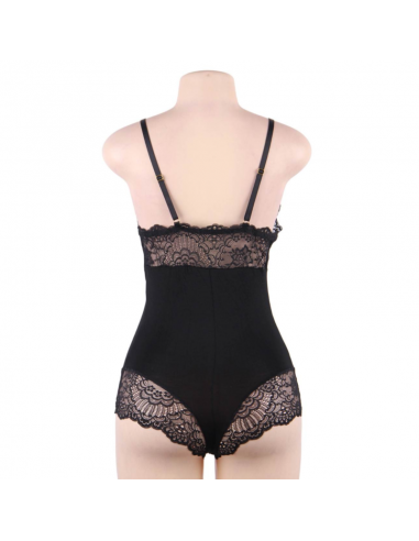 SUBBLIME - TEDDY DETALLE ENCAJE FLORAL NEGRO S/M