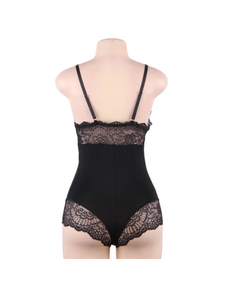 SUBBLIME - TEDDY DETALLE ENCAJE FLORAL NEGRO S/M