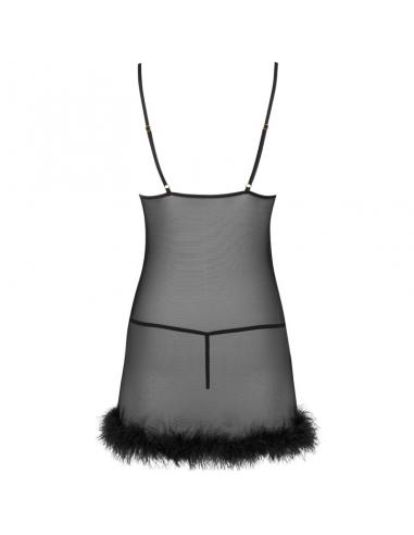 LIVCO CORSETTI FASHION - ZERUNAM SET BABYDOLL + TANGA NEGRO