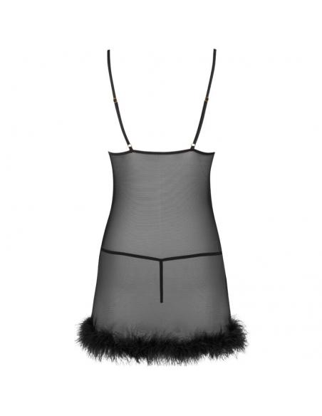 LIVCO CORSETTI FASHION - ZERUNAM SET BABYDOLL + TANGA NEGRO