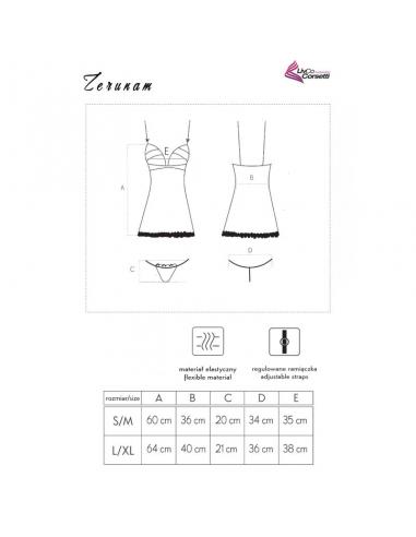 LIVCO CORSETTI FASHION - ZERUNAM SET BABYDOLL + TANGA NEGRO