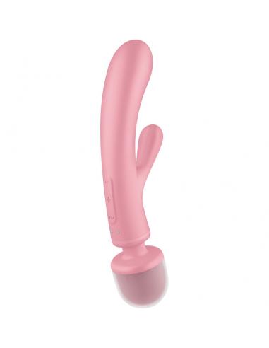 SATISFYER - TRIPLE LOVER MASAJEADOR VIBRADOR RABBIT ROSA
