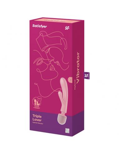 SATISFYER - TRIPLE LOVER MASAJEADOR VIBRADOR RABBIT ROSA