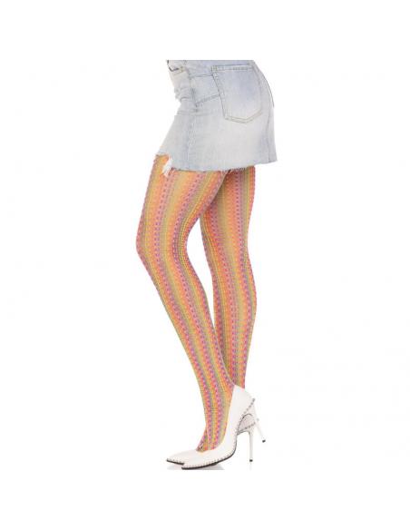 LEG AVENUE - MEDIAS DE CROCHET MULTICOLOR