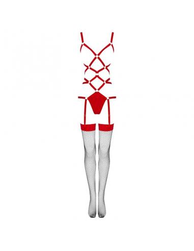 LIVCO CORSETTI FASHION -  THIARA LC 20213 SET BODY + MEDIAS ROJA S/M
