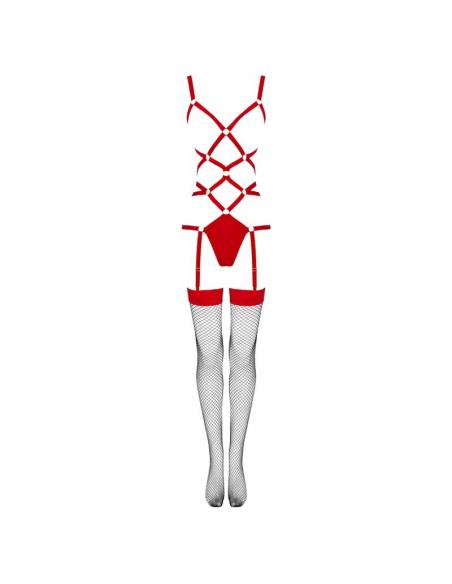 LIVCO CORSETTI FASHION -  THIARA LC 20213 SET BODY + MEDIAS ROJA S/M