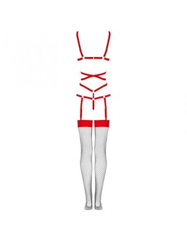 LIVCO CORSETTI FASHION -  THIARA LC 20213 SET BODY + MEDIAS ROJA S/M