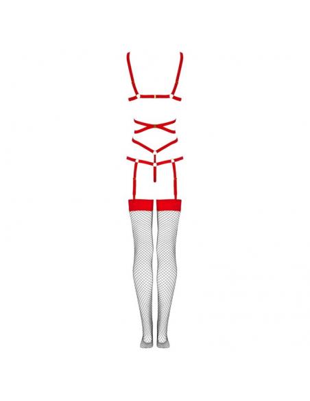 LIVCO CORSETTI FASHION -  THIARA LC 20213 SET BODY + MEDIAS ROJA S/M