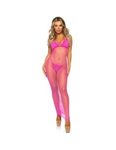 LEG AVENUE - VESTIDO DE REJILLA LARGO AMARILLO TALLA ÚNICA 2