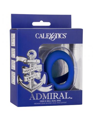 CALEXOTICS - ADMIRAL COCK BALL DOBLE ANILLO AZUL