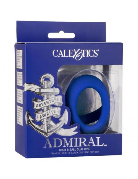 CALEXOTICS - ADMIRAL COCK BALL DOBLE ANILLO AZUL