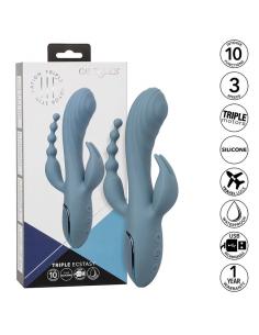 CALEXOTICS - VIBRADOR TRIPLE ÉXTASIS GRIS 2