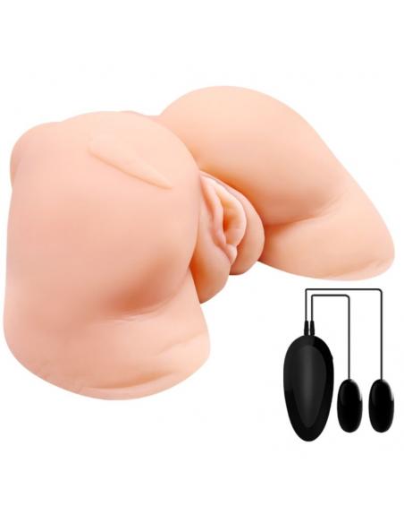 CRAZY BULL - VAGINA Y ANO CON MALLA REALISTA CON VIBRACION