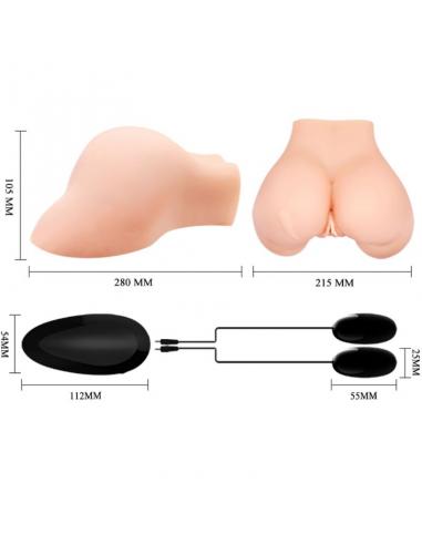 CRAZY BULL - VAGINA Y ANO CON MALLA REALISTA CON VIBRACION