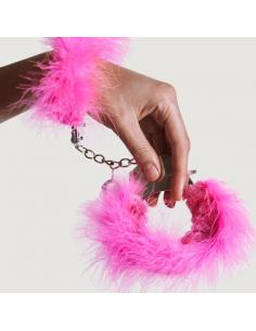 ADRIEN LASTIC - ESPOSAS METAL CON PLUMAS ROSA 2