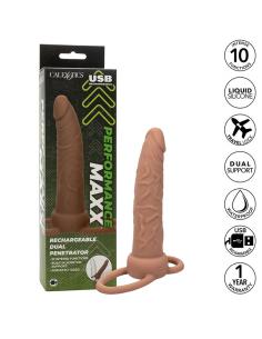 CALEXOTICS - PERFORMANCE MAXX DOBLE PENETRADOR RECARGABLE PIEL MORENO 2