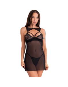 LIVCO CORSETTI FASHION - KROLINA LC 90734 CHEMISE + TANGA NEGRO S/M 2