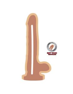 GET REAL - DUAL DENSITY DILDO 12 CM CON TESTICULOS NATURAL 2