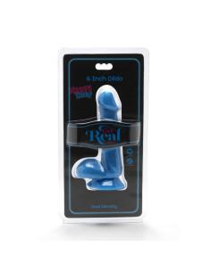 GET REAL - HAPPY DICKS DILDO 12 CM CON TESTICULOS AZUL 2