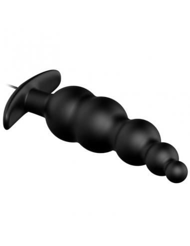 PRETTY LOVE - PLUG ANAL SILICONA ESTIMULACION EXTRA Y 12 MODOS VIBRACION NEGRO
