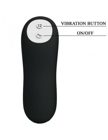 PRETTY LOVE - PLUG ANAL SILICONA ESTIMULACION EXTRA Y 12 MODOS VIBRACION NEGRO