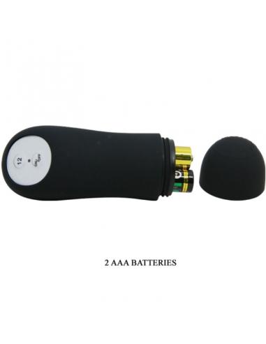 PRETTY LOVE - PLUG ANAL SILICONA ESTIMULACION EXTRA Y 12 MODOS VIBRACION NEGRO