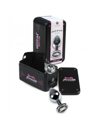 SECRETPLAY - PLUG ANAL ALUMINIO TRANSPARENTE 8 CM