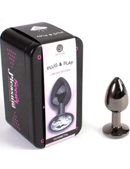 SECRETPLAY - GUNMETAL BUTT PLUG TALLA S 7 CM